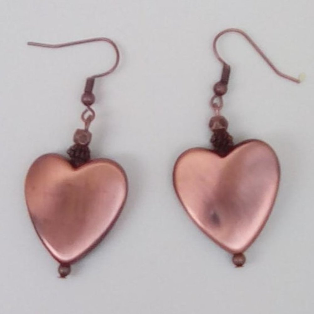 💮Copper Heart Earrings
